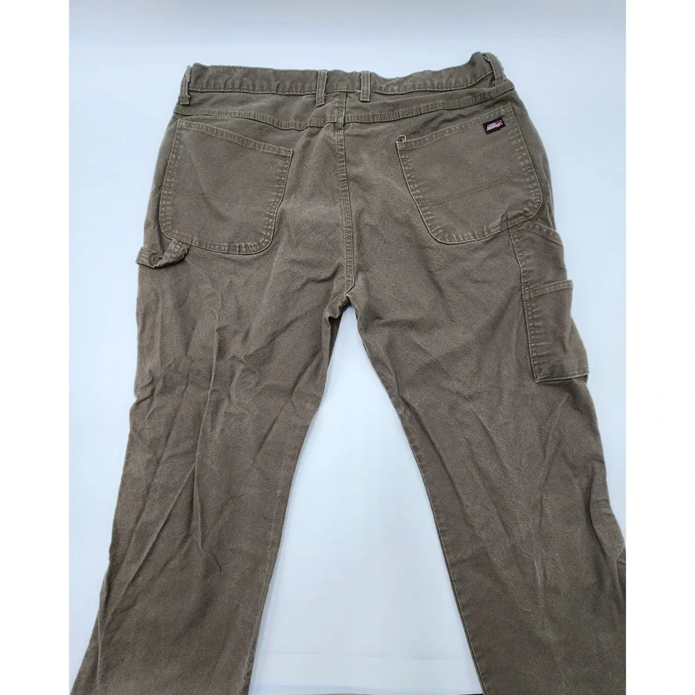 Mens Y2K Dickies Tan Khaki Brown Canvas Carpenter Work Pants Size 40x30 - Picture 9 of 16